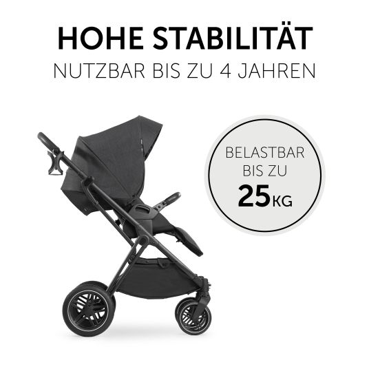 Hauck 3in1 stroller set Vision X Trio Set Black - incl. i-Size infant car seat Drive N Care & XXL accessory pack - Melange Black