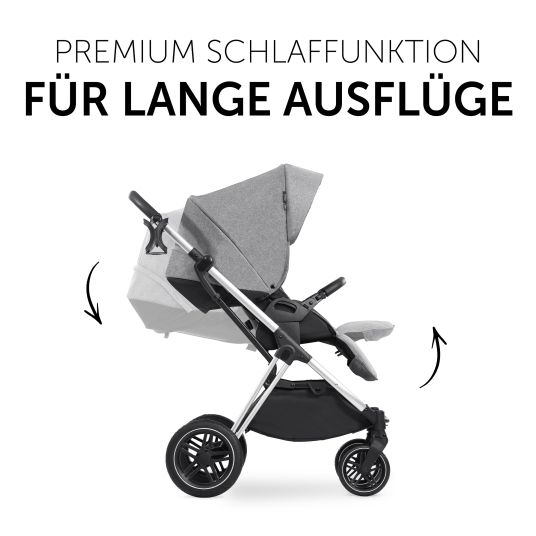 Hauck Set passeggino 3in1 Vision X Trio Set Black - incl. seggiolino auto i-Size Drive N Care e pacchetto accessori XXL - Grigio Melange