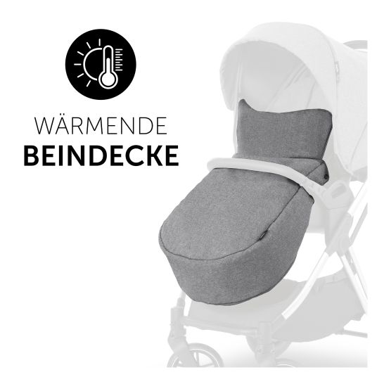 Hauck Set passeggino 3in1 Vision X Trio Set Black - incl. seggiolino auto i-Size Drive N Care e pacchetto accessori XXL - Grigio Melange