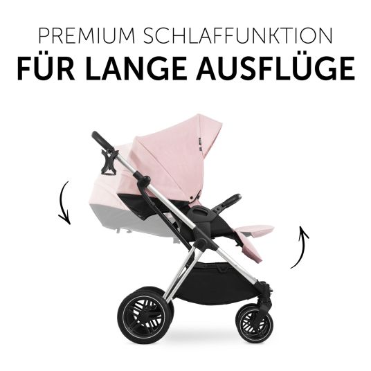 Hauck 3in1 stroller set Vision X Trio Set Black - incl. i-Size infant car seat Drive N Care & XXL accessory pack - Melange Rose