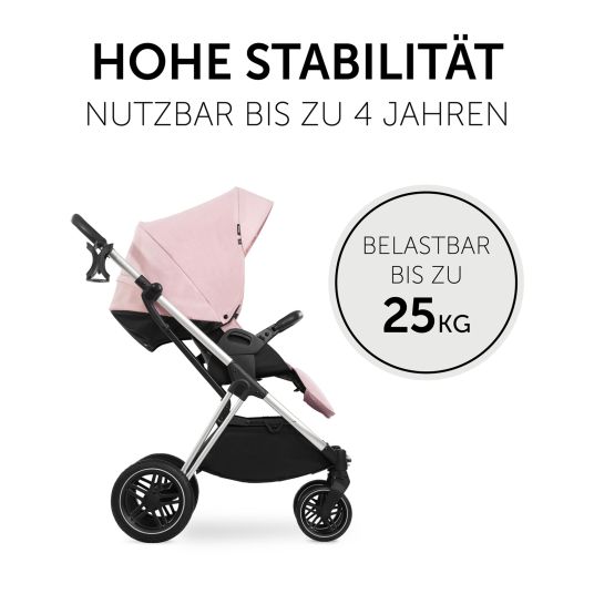 Hauck Set passeggino 3in1 Vision X Trio Set Black - incl. seggiolino auto i-Size Drive N Care e pacchetto accessori XXL - Melange Rose