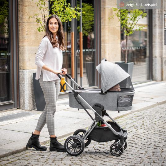 Hauck 3in1 Kinderwagen-Set Vision X Trio Set Black - inkl. Maxi-Cosi i-Size Pebble Pro & XXL Zubehörpaket - Melange Beige