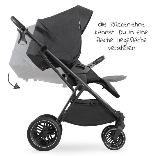 Hauck 3in1 Kinderwagen-Set Vision X Trio Set - inkl. Maxi-Cosi i-Size Cabriofix & XXL Zubehörset - Melange Black