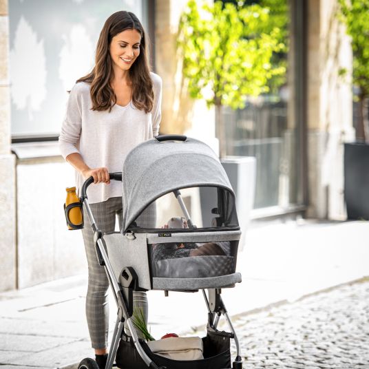 Hauck 3in1 Kinderwagen-Set Vision X Trio Set Silver - inkl. Maxi-Cosi i-Size Pebble Pro & XXL Zubehörpaket - Melange Grey