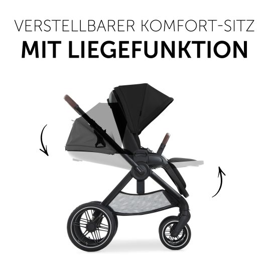 Hauck 3in1 Kinderwagen-Set Walk N Care Air Trio Set inkl. i-Size Babyschale Drive N Care & XXL Zubehörpaket - Black