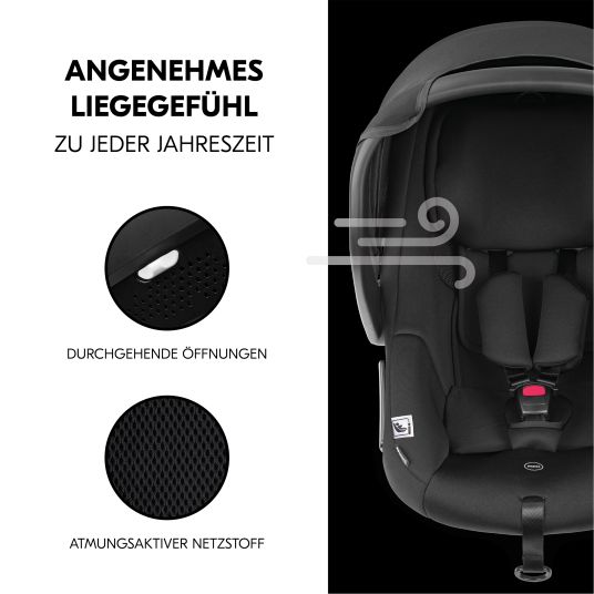 Hauck Set di passeggini 3in1 Walk N Care Air Trio Set con seggiolino auto i-Size Drive N Care e pacchetto accessori XXL - Nero