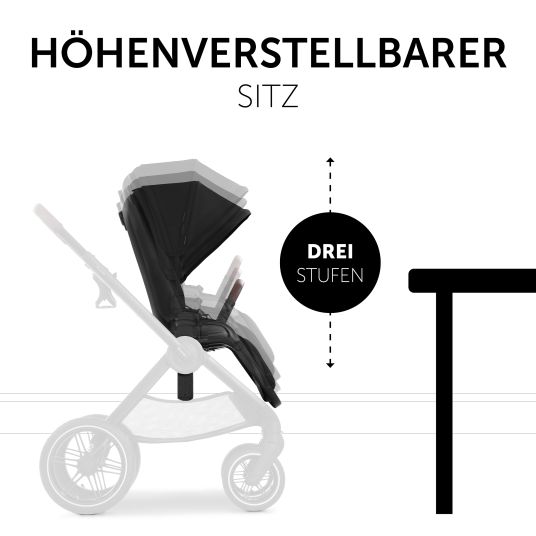 Hauck 3in1 Kinderwagen-Set Walk N Care Air Trio Set inkl. i-Size Babyschale Drive N Care & XXL Zubehörpaket - Black