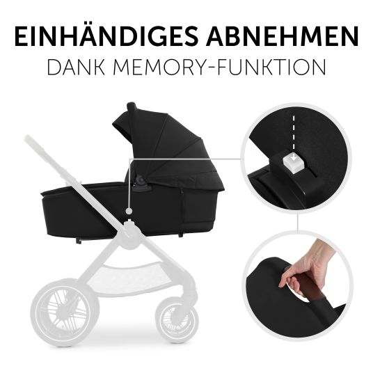 Hauck 3in1 Kinderwagen-Set Walk N Care Air Trio Set inkl. i-Size Babyschale Drive N Care & XXL Zubehörpaket - Black