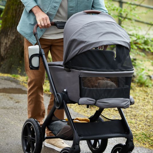 Hauck Set passeggino 3in1 Walk N Care Air Trio Set con Maxi-Cosi i-Size Cabriofix e pacchetto accessori XXL - Grigio scuro