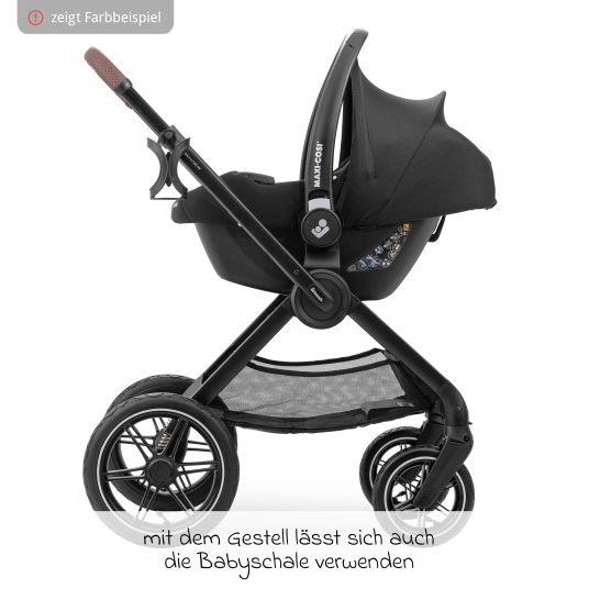 Hauck Set passeggino 3in1 Walk N Care Air Trio Set con Maxi-Cosi i-Size Cabriofix e pacchetto accessori XXL - Grigio scuro