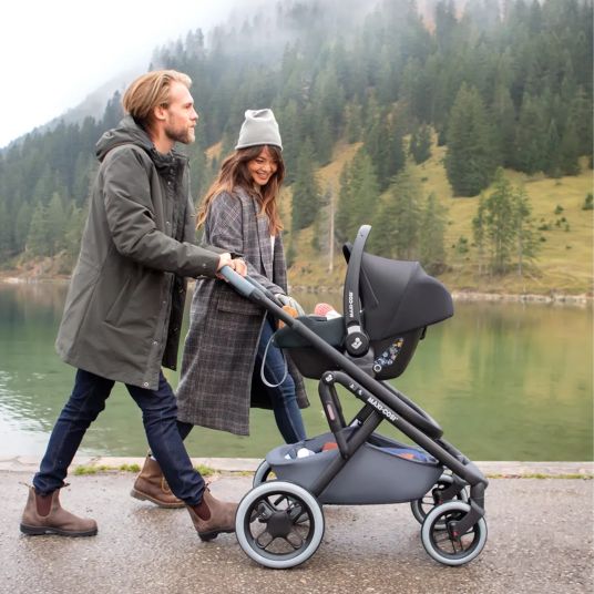 Hauck Set passeggino 3in1 Walk N Care Air Trio Set con Maxi-Cosi i-Size Cabriofix e pacchetto accessori XXL - Grigio scuro