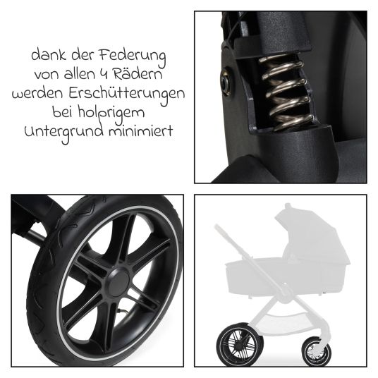 Hauck 3in1 Kinderwagen-Set Walk N Care Air Trio Set inkl. Maxi-Cosi i-Size Cabriofix & XXL Zubehörset - Black