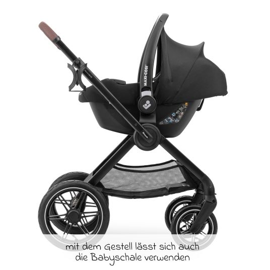 Hauck 3in1 Kinderwagen-Set Walk N Care Air Trio Set inkl. Maxi-Cosi i-Size Cabriofix & XXL Zubehörset - Dark Grey