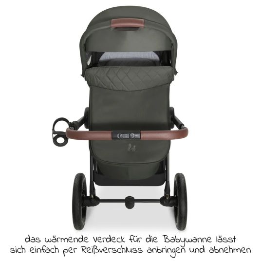 Hauck 3in1 stroller set Walk N Care Air Trio Set incl. Maxi-Cosi i-Size Cabriofix & XXL accessory set - Dark Olive