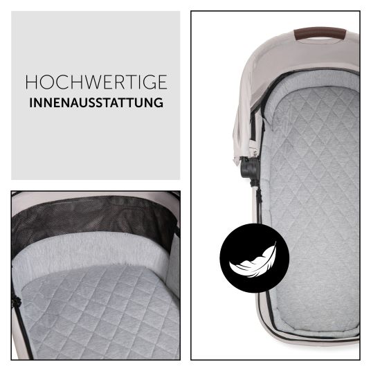 Hauck 3in1 Kinderwagen-Set Walk N Care Trio Set inkl. i-Size Babyschale Drive N Care & XXL Zubehörpaket - Beige