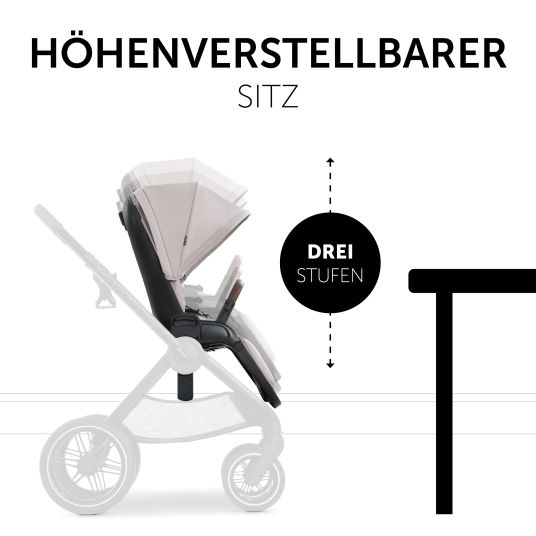 Hauck 3in1 Kinderwagen-Set Walk N Care Trio Set inkl. i-Size Babyschale Drive N Care & XXL Zubehörpaket - Beige