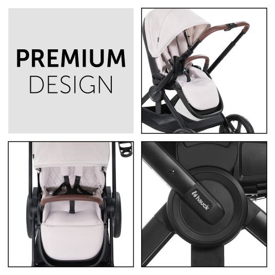 Hauck 3in1 Kinderwagen-Set Walk N Care Trio Set inkl. i-Size Babyschale Drive N Care & XXL Zubehörpaket - Beige