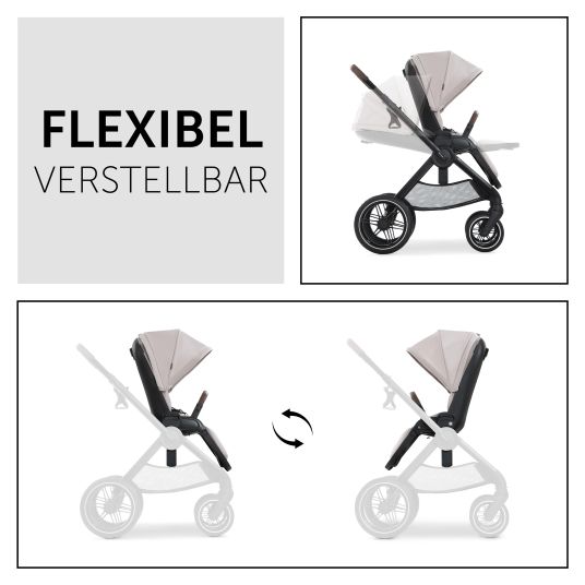 Hauck 3in1 Kinderwagen-Set Walk N Care Trio Set inkl. i-Size Babyschale Drive N Care & XXL Zubehörpaket - Beige