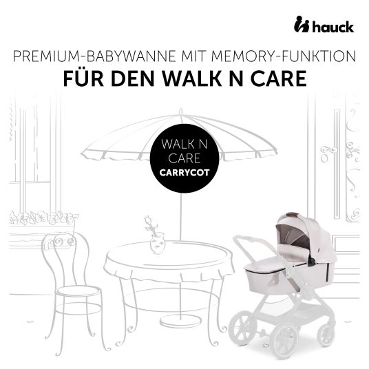 Hauck 3in1 Kinderwagen-Set Walk N Care Trio Set inkl. i-Size Babyschale Drive N Care & XXL Zubehörpaket - Beige