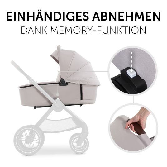 Hauck 3in1 Kinderwagen-Set Walk N Care Trio Set inkl. i-Size Babyschale Drive N Care & XXL Zubehörpaket - Beige