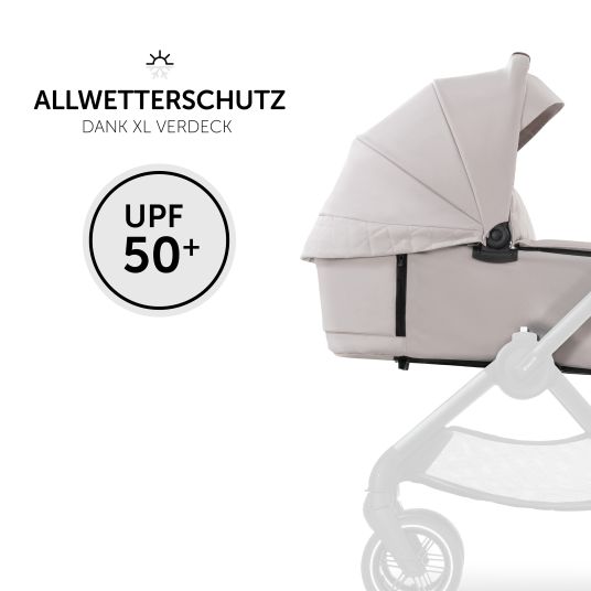 Hauck 3in1 Kinderwagen-Set Walk N Care Trio Set inkl. i-Size Babyschale Drive N Care & XXL Zubehörpaket - Beige