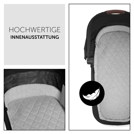 Hauck 3in1 Kinderwagen-Set Walk N Care Trio Set inkl. i-Size Babyschale Drive N Care & XXL Zubehörpaket - Black