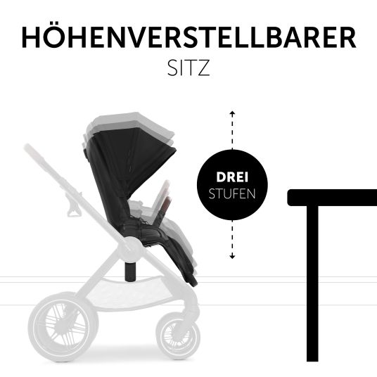 Hauck 3in1 Kinderwagen-Set Walk N Care Trio Set inkl. i-Size Babyschale Drive N Care & XXL Zubehörpaket - Black