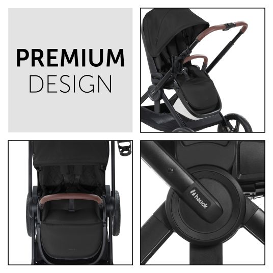 Hauck 3in1 Kinderwagen-Set Walk N Care Trio Set inkl. i-Size Babyschale Drive N Care & XXL Zubehörpaket - Black