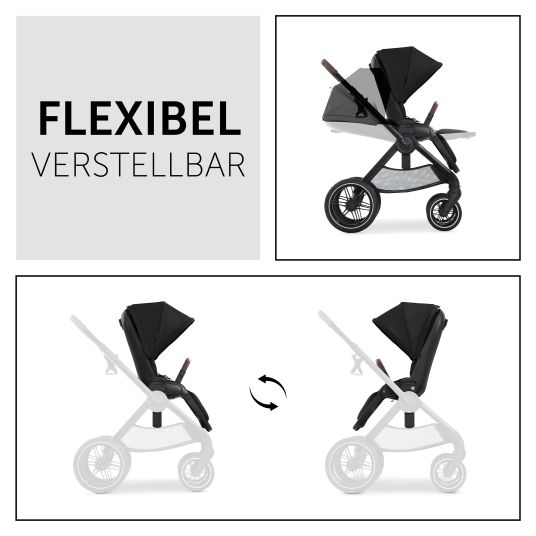 Hauck 3in1 Kinderwagen-Set Walk N Care Trio Set inkl. i-Size Babyschale Drive N Care & XXL Zubehörpaket - Black