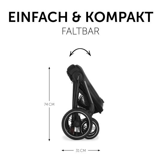 Hauck 3in1 Kinderwagen-Set Walk N Care Trio Set inkl. i-Size Babyschale Drive N Care & XXL Zubehörpaket - Black