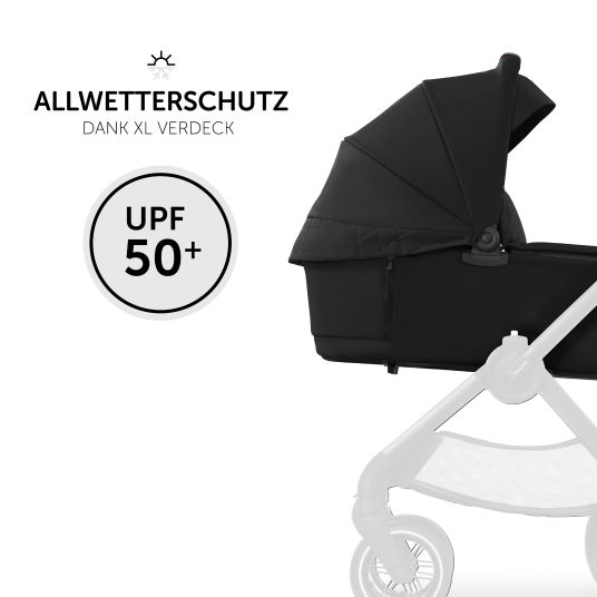 Hauck 3in1 Kinderwagen-Set Walk N Care Trio Set inkl. i-Size Babyschale Drive N Care & XXL Zubehörpaket - Black