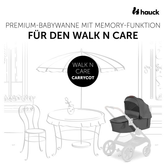 Hauck 3in1 Kinderwagen-Set Walk N Care Trio Set inkl. i-Size Babyschale Drive N Care & XXL Zubehörpaket - Dark Grey