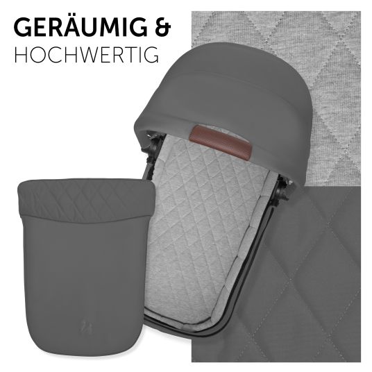 Hauck 3in1 Kinderwagen-Set Walk N Care Trio Set inkl. i-Size Babyschale Drive N Care & XXL Zubehörpaket - Dark Grey