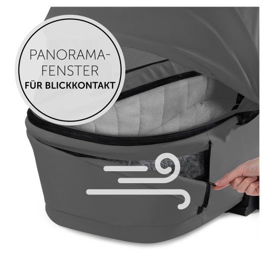 Hauck 3in1 Kinderwagen-Set Walk N Care Trio Set inkl. i-Size Babyschale Drive N Care & XXL Zubehörpaket - Dark Grey