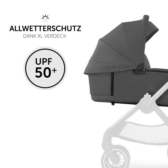 Hauck 3in1 Kinderwagen-Set Walk N Care Trio Set inkl. i-Size Babyschale Drive N Care & XXL Zubehörpaket - Dark Grey