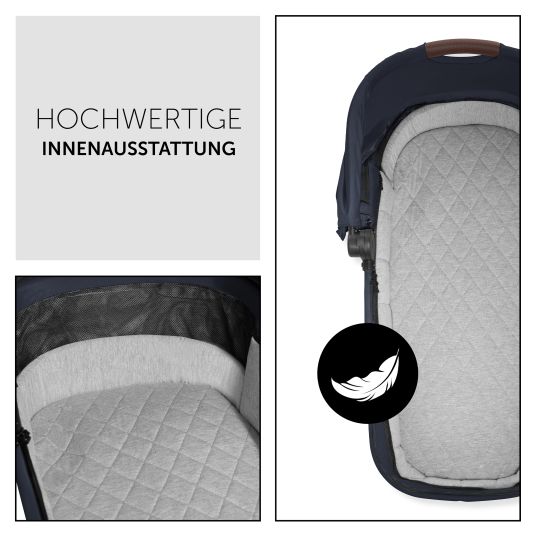 Hauck 3in1 Kinderwagen-Set Walk N Care Trio Set inkl. i-Size Babyschale Drive N Care & XXL Zubehörpaket - Dark Navy Blue