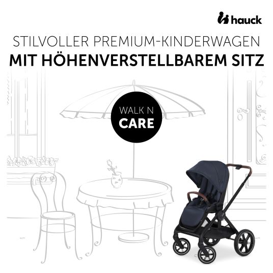 Hauck Set di passeggini 3in1 Walk N Care Trio Set con seggiolino auto i-Size Drive N Care e confezione di accessori XXL - Blu navy scuro