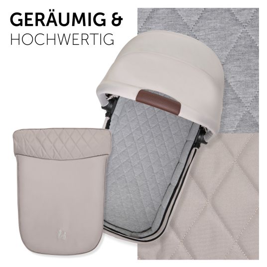 Hauck Set passeggino 3in1 Walk N Care Trio Set incl. Maxi-Cosi i-Size Cabriofix e pacchetto accessori XXL - Beige