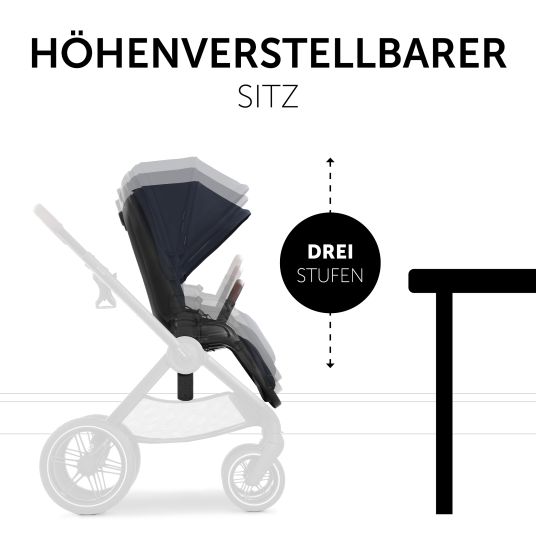 Hauck 3in1 Kinderwagen-Set Walk N Care Trio Set inkl. Maxi-Cosi i-Size Cabriofix & XXL Zubehörpaket - Dark Navy Blue