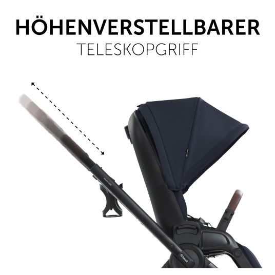 Hauck 3in1 Kinderwagen-Set Walk N Care Trio Set inkl. Maxi-Cosi i-Size Cabriofix & XXL Zubehörpaket - Dark Navy Blue