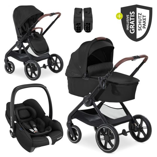 Hauck 3in1 stroller set Walk N Care Trio Set incl. Maxi-Cosi i-Size Cabriofix & XXL accessory set - Black