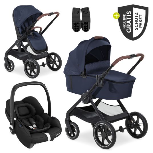 Hauck 3in1 stroller set Walk N Care Trio Set incl. Maxi-Cosi i-Size Cabriofix & XXL accessory set - Dark Navy Blue