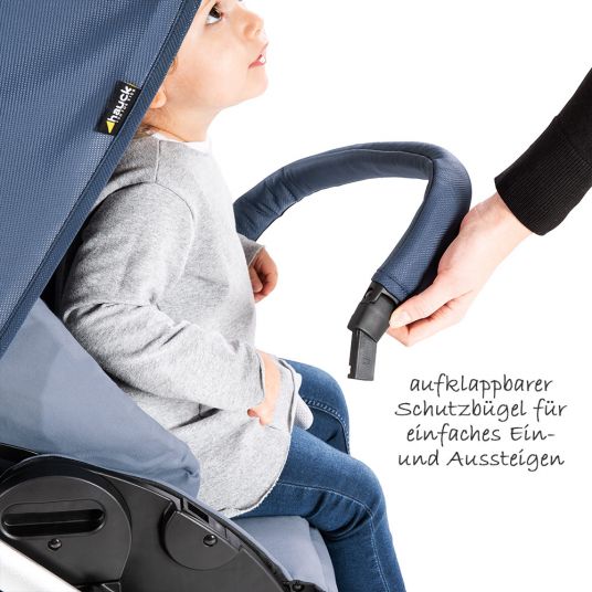 Hauck 4in1 Kinderwagen-Set Apollo inkl. Autositz, Isofix-Base, Babywanne, Sportsitz und XXL Zubehörpaket - Denim