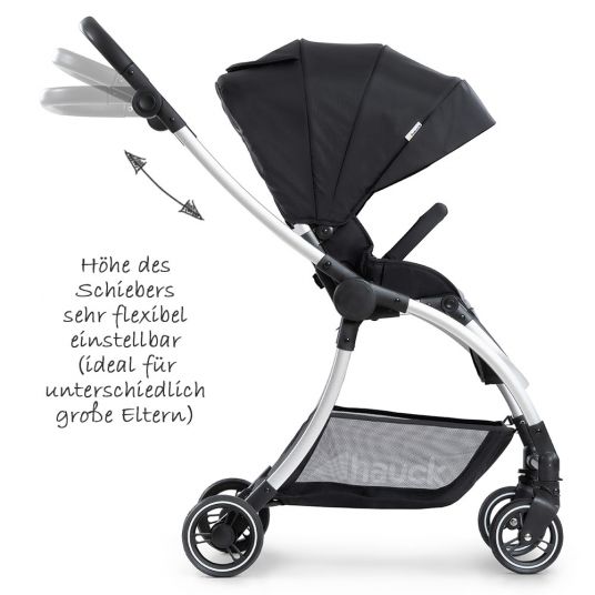 Hauck 4in1 Stroller Set Eagle 4S Duoset incl. Car Seat, Isofix Base, Stroller, Carrycot & XXL Accessory Pack - Black Grey