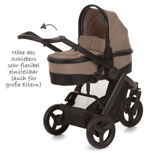 Hauck 4in1 Stroller Set Maxan 3 Plus incl. infant carrier Comfort Fix and Isofix base - Melange Sand