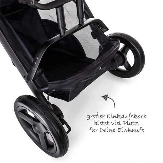 Hauck 4in1 Kinderwagen-Set Maxan 4 Plus inkl. Babyschale Comfort Fix und Isofix Basis - Melange Charcoal