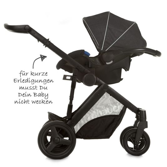 Hauck Set di passeggini 4in1 Maxan 4 Plus con porta bebè Comfort Fix e base Isofix - Melange Charcoal