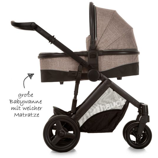 Hauck 4in1 Stroller Set Maxan 4 Plus incl. infant carrier Comfort Fix and Isofix base - Melange Sand