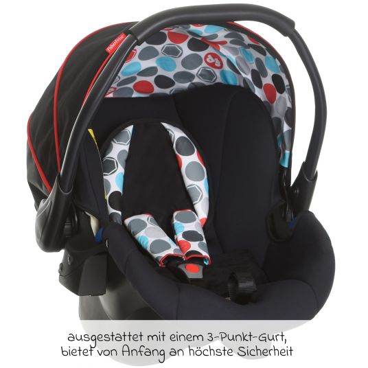 Hauck 4in1 Kinderwagen-Set Saturn R Duoset (bis 25 kg belastbar) inkl. Babyschale, Isofix Basis und XXL Zubehörpaket - Melange Black