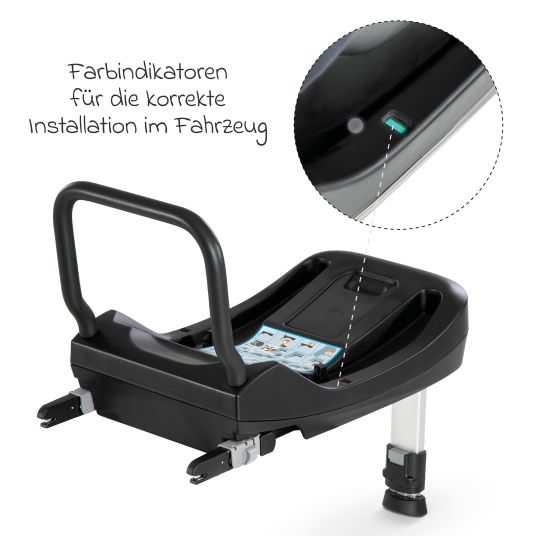 Hauck Set di passeggini 4in1 Saturn R Duoset (capacità di carico fino a 25 kg) con seggiolino auto per bambini, base Isofix e pacchetto accessori XXL - Nero Melange